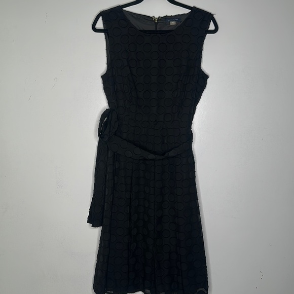 Tommy Hilfiger black polka dots midi dress size 12 whimsigoth, gothic , fariy - Picture 3 of 13